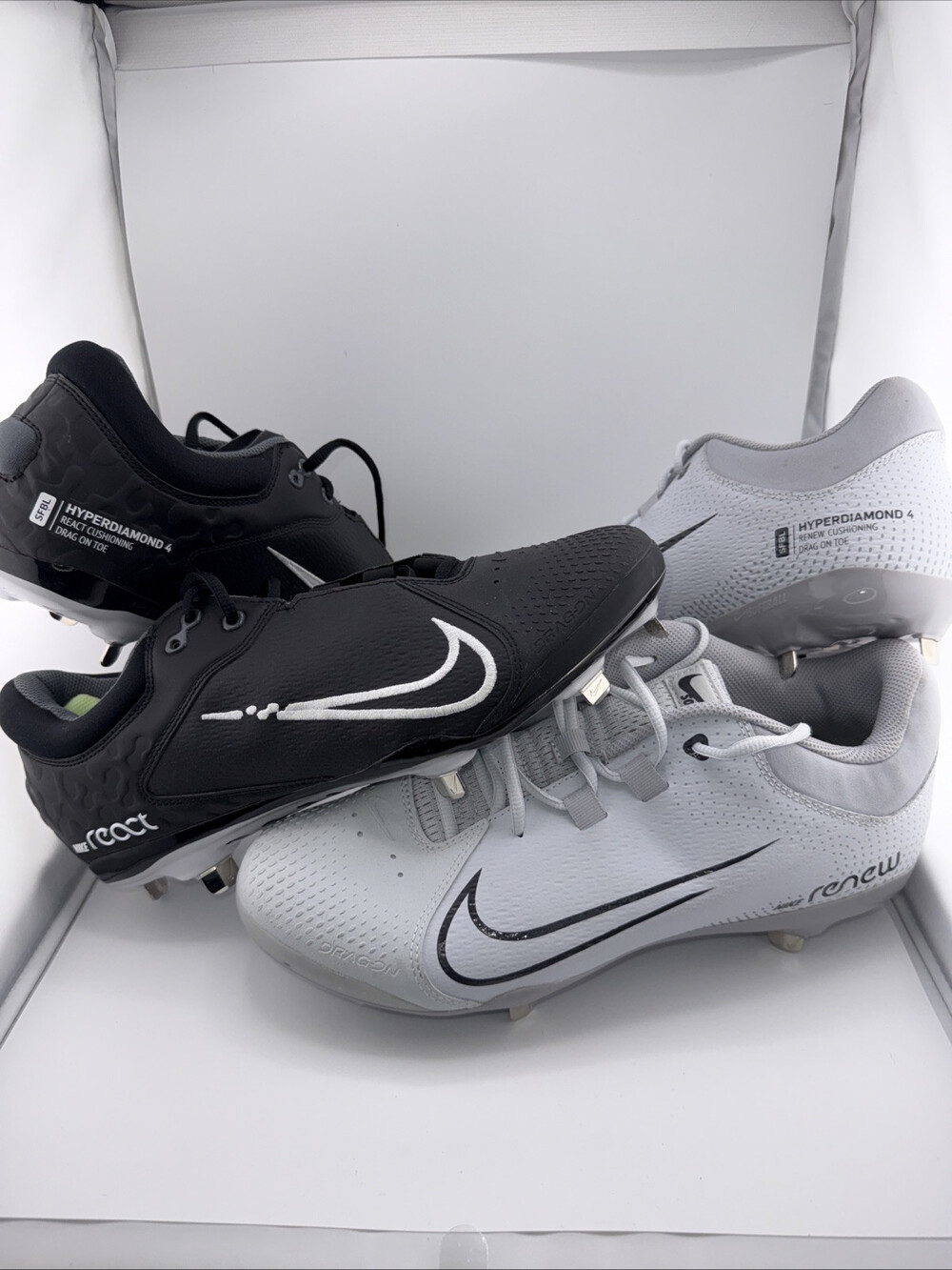 Nike Hyperdiamond 4 Eite Pro React & Renew Softball Cleats COMBO Sz 12W 10.5M